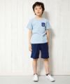 子供服 男の子 綿100％ロゴ＆ポケットマンモチーフ付きTシャツ ブルー(61) モデル画像3