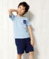 子供服 男の子 綿100％ロゴ＆ポケットマンモチーフ付きTシャツ ブルー(61) モデル画像4