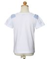 子供服 女の子 綿100％ロゴ＆肩リボンつきTシャツ オフホワイト(11) トルソー背面