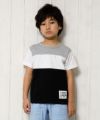 子供服 男の子 綿100％配色切り替えギターアップリケ付きTシャツ ブラック(00) モデル画像1