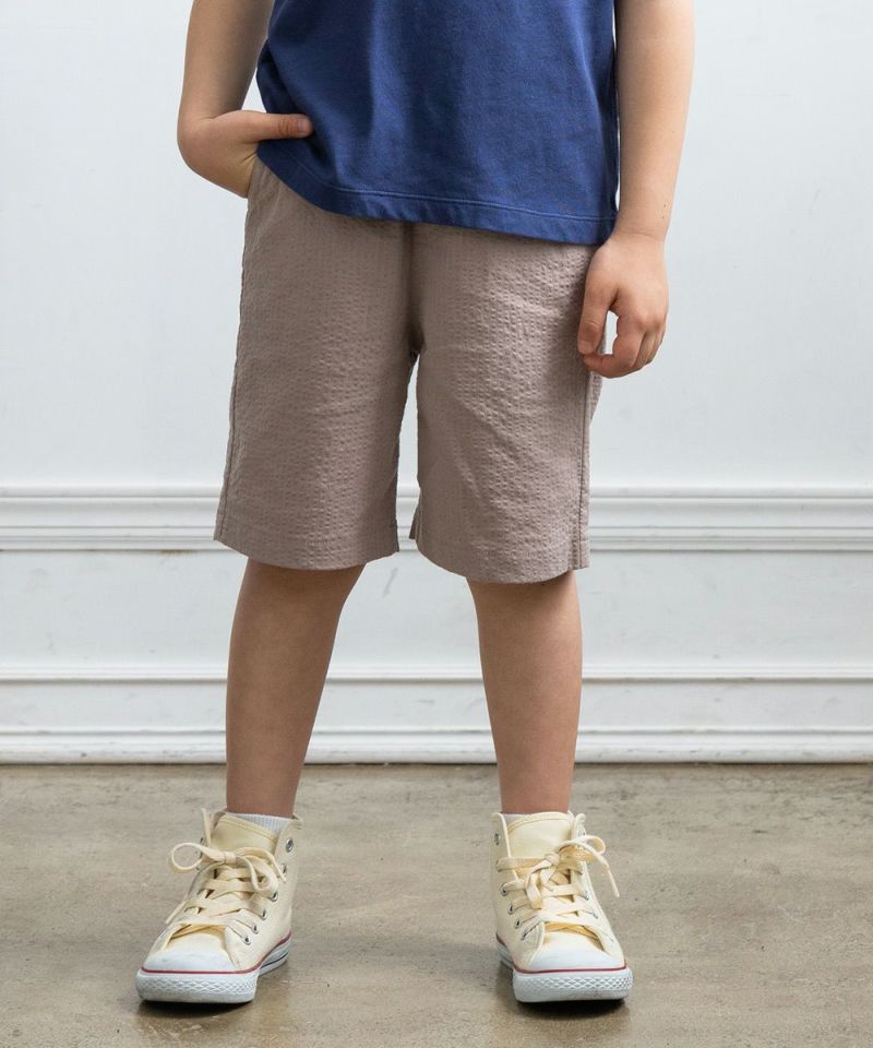 ベビー服 男の子 アップリケポケット付きシアサッカーハーフパンツ