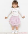 ベビー服 女の子 花柄フリルスカートつき5分丈レギンススカッツ ピンク(02) モデル画像1