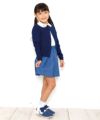 子供服 女の子 ウエストゴムポケット付きプリーツ風タックスカート ネイビー(06) モデル画像4