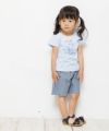 ベビー服 女の子 綿100％スカラップつきダンガリーショートパンツ ネイビー(06) モデル画像3