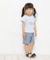 ベビー服 女の子 綿100％スカラップつきダンガリーショートパンツ ネイビー(06) モデル画像4