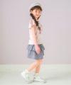 子供服 女の子 ギンガムチェック柄キュロットパンツ ネイビー(06) モデル画像3