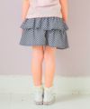子供服 女の子 ギンガムチェック柄キュロットパンツ ネイビー(06) モデル画像4