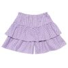 子供服 女の子 ギンガムチェック柄キュロットパンツ パープル(91) 背面