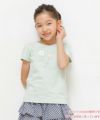 子供服 女の子 綿100％お花モチーフ付き＆ロゴTシャツ グリーン(08) モデル画像1