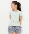 子供服 女の子 綿100％お花モチーフ付き＆ロゴTシャツ グリーン(08) モデル画像3