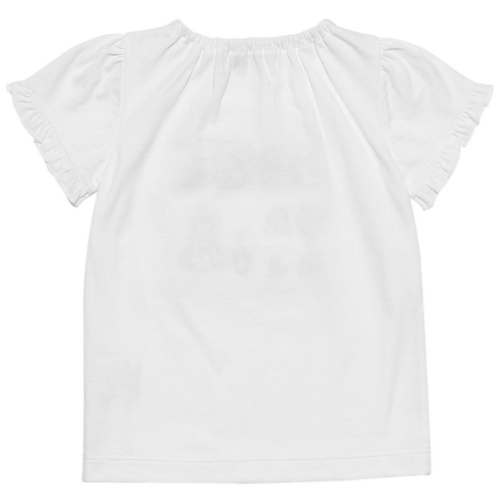 ベビー服 女の子 綿100％お洋服屋さん刺繍Tシャツ オフホワイト(11) 背面