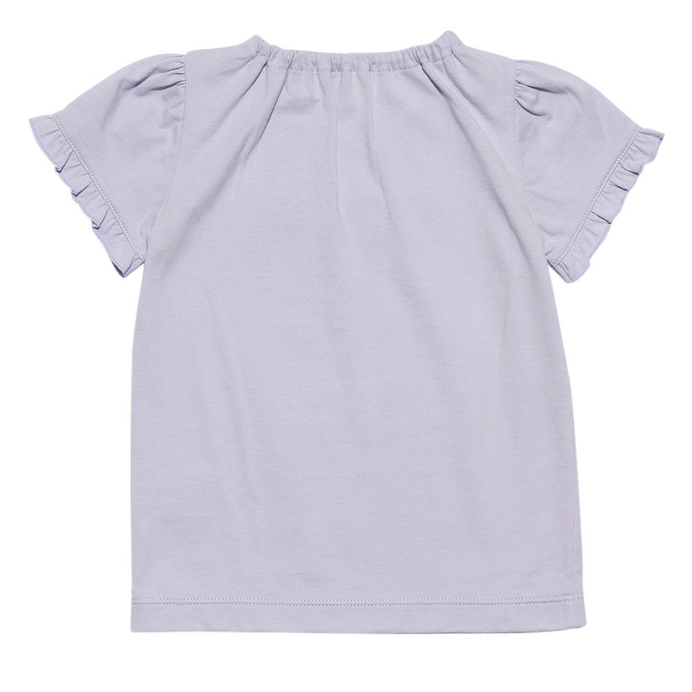ベビー服 女の子 綿100％お洋服屋さん刺繍Tシャツ パープル(91) 背面