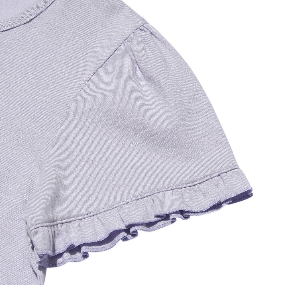 ベビー服 女の子 綿100％お洋服屋さん刺繍Tシャツ パープル(91) デザインポイント2