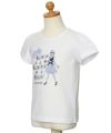 子供服 女の子 綿100％リボン付き音符＆女の子モチーフTシャツ オフホワイト(11) トルソー斜め