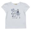 子供服 女の子 綿100％リボン付き音符＆女の子モチーフTシャツ オフホワイト(11) 正面