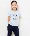 子供服 女の子 綿100％リボン付き音符＆女の子モチーフTシャツ ブルー(61) モデル画像3