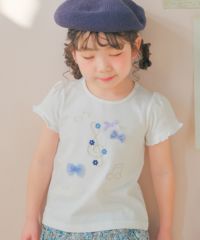 子供服 女の子 綿100％音符＆リボンモチーフTシャツ