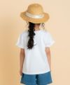 子供服 女の子 綿100％音符＆リボンモチーフTシャツ オフホワイト(11)