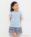 子供服 女の子 綿100％音符＆リボンモチーフTシャツ ブルー(61) モデル画像1