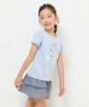 子供服 女の子 綿100％音符＆リボンモチーフTシャツ ブルー(61) モデル画像2