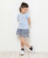 子供服 女の子 綿100％音符＆リボンモチーフTシャツ ブルー(61) モデル画像3