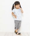 ベビー服 女の子 ベビーサイズ綿100％音符＆リボンモチーフ付きTシャツ ブルー(61) モデル画像2