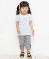 ベビー服 女の子 ベビーサイズ綿100％音符＆リボンモチーフ付きTシャツ ブルー(61) モデル画像4