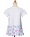 子供服 女の子 綿100％お花プリントAラインTシャツ オフホワイト(11) トルソー背面