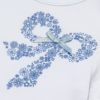 子供服 女の子 綿100％お花プリントリボンモチーフ付きTシャツ オフホワイト(11) デザインポイント1