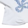 子供服 女の子 綿100％お花プリントリボンモチーフ付きTシャツ オフホワイト(11) デザインポイント2