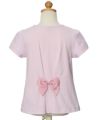 子供服 女の子 綿100％バックリボン付きお花プリントTシャツ ピンク(02) トルソー背面