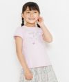 子供服 女の子 綿100％バックリボン付きお花プリントTシャツ ピンク(02) モデル画像3