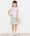 子供服 女の子 綿100％バックリボン付きお花プリントTシャツ ピンク(02) モデル画像4
