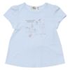 子供服 女の子 綿100％バックリボン付きお花プリントTシャツ ブルー(61) 正面