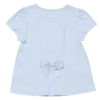 子供服 女の子 綿100％バックリボン付きお花プリントTシャツ ブルー(61) 背面