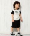 ベビー服 男の子 ベビーサイズワッフル素材ハーフパンツ ブラック(00) モデル画像全身