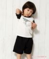 ベビー服 男の子 ベビーサイズワッフル素材ハーフパンツ ブラック(00) モデル画像1