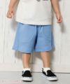 ベビー服 男の子 ベビーサイズワッフル素材ハーフパンツ ブルー(61) モデル画像アップ