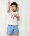 ベビー服 男の子 ベビーサイズワッフル素材ハーフパンツ ブルー(61) モデル画像2