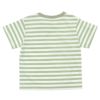 ベビー服 男の子 ベビーサイズ綿100％ボーダー柄クマ刺繍Tシャツ グリーン(08) 背面
