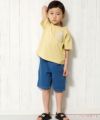 子供服 男の子 綿100％ロゴプリントビッグシルエットTシャツ イエロー(04) モデル画像全身