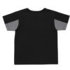 子供服 男の子 ロゴプリントストライプ袖切り替えTシャツ 杢ｸﾞﾚｰ(92) 背面