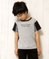 子供服 男の子 ロゴプリントストライプ袖切り替えTシャツ 杢ｸﾞﾚｰ(92) モデル画像3