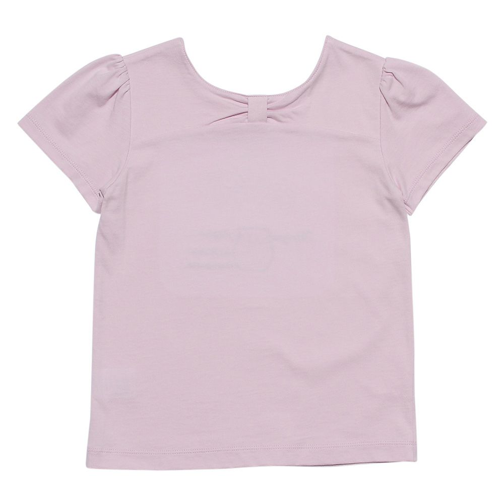 子供服 女の子 綿100％花モチーフプリントTシャツ ピンク(02) 背面