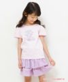 子供服 女の子 綿100％花モチーフプリントTシャツ ピンク(02) モデル画像2