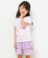 子供服 女の子 綿100％花モチーフプリントTシャツ ピンク(02) モデル画像3