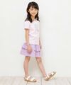 子供服 女の子 綿100％花モチーフプリントTシャツ ピンク(02) モデル画像4