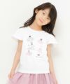 子供服 女の子 綿100％バレエプリントTシャツ オフホワイト(11) モデル画像アップ