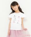子供服 女の子 綿100％バレエプリントTシャツ オフホワイト(11) モデル画像1