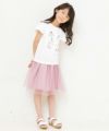 子供服 女の子 綿100％バレエプリントTシャツ オフホワイト(11) モデル画像3